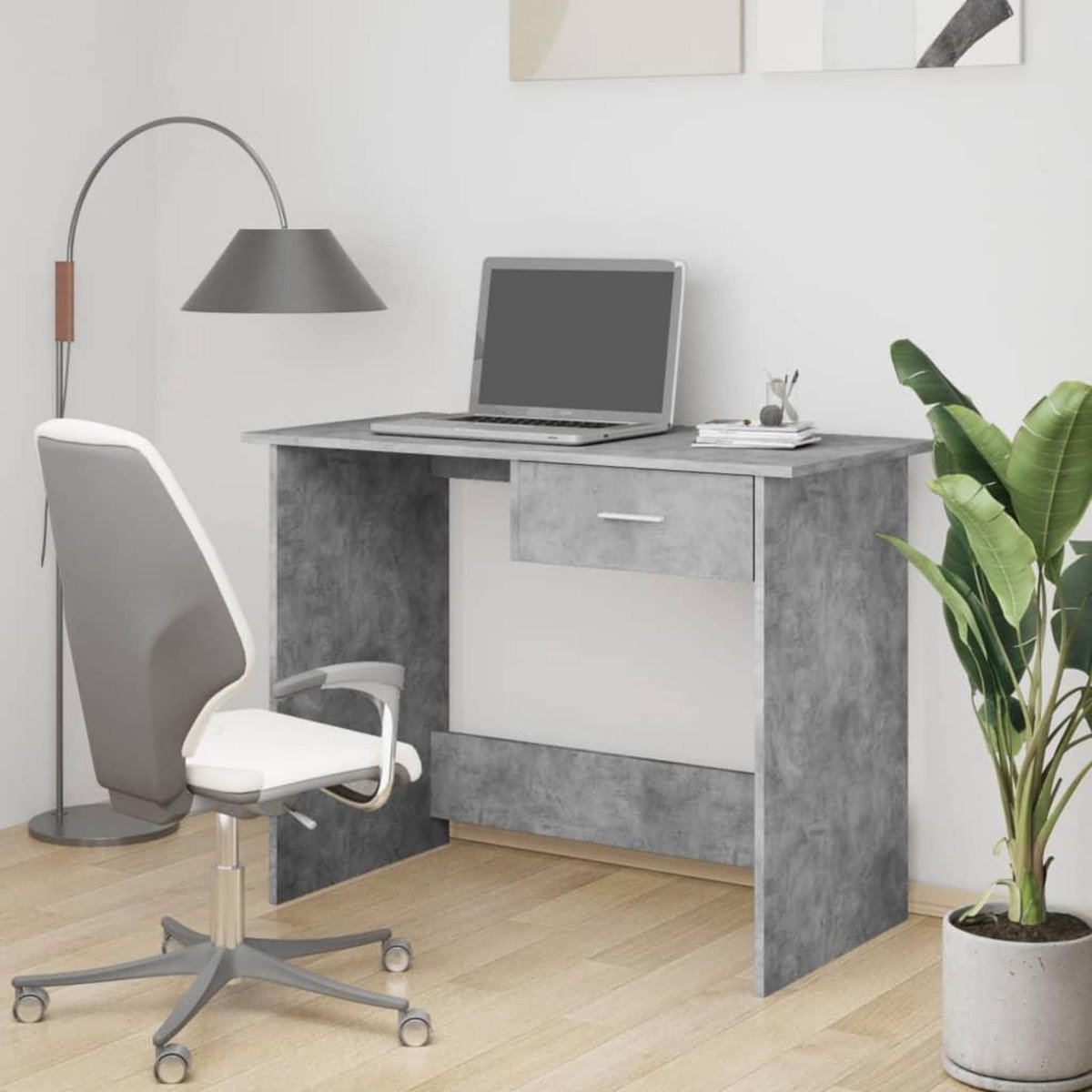 VIDAXL Bureau Gris beton 100x50x76 cm Bois d'ingenierie
