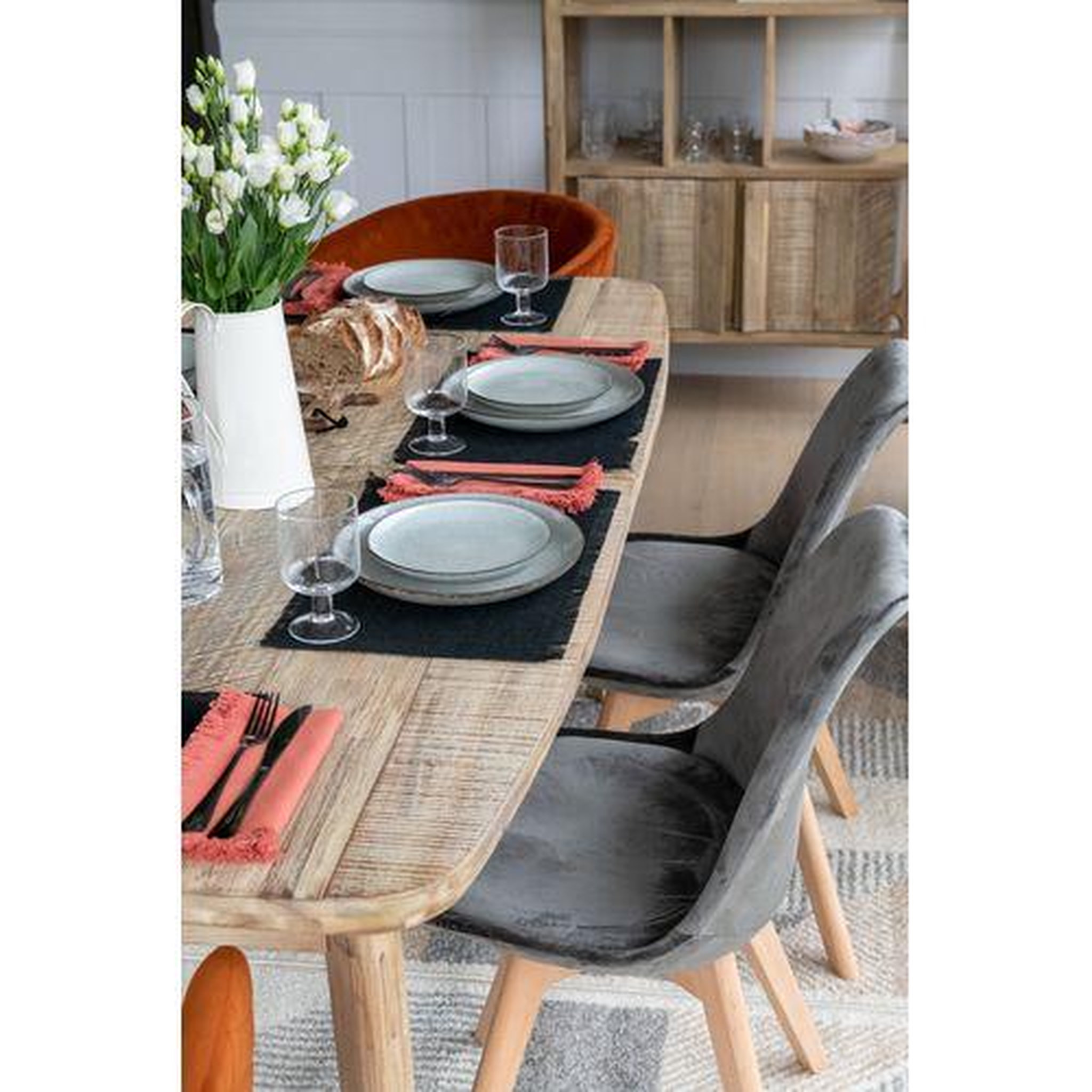 Voir la diapositive 4 : TOILINUX Lot de 6 Sets de table Maha en coton