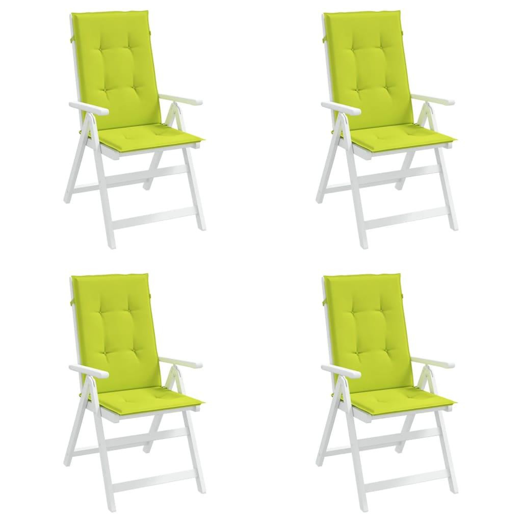 Voir la diapositive 4 : VIDAXL Coussins de chaise de jardin a dossier haut lot de 4 vert vif
