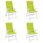 Voir la diapositive 4 : VIDAXL Coussins de chaise de jardin a dossier haut lot de 4 vert vif