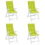Voir la diapositive 4 : VIDAXL Coussins de chaise de jardin a dossier haut lot de 4 vert vif
