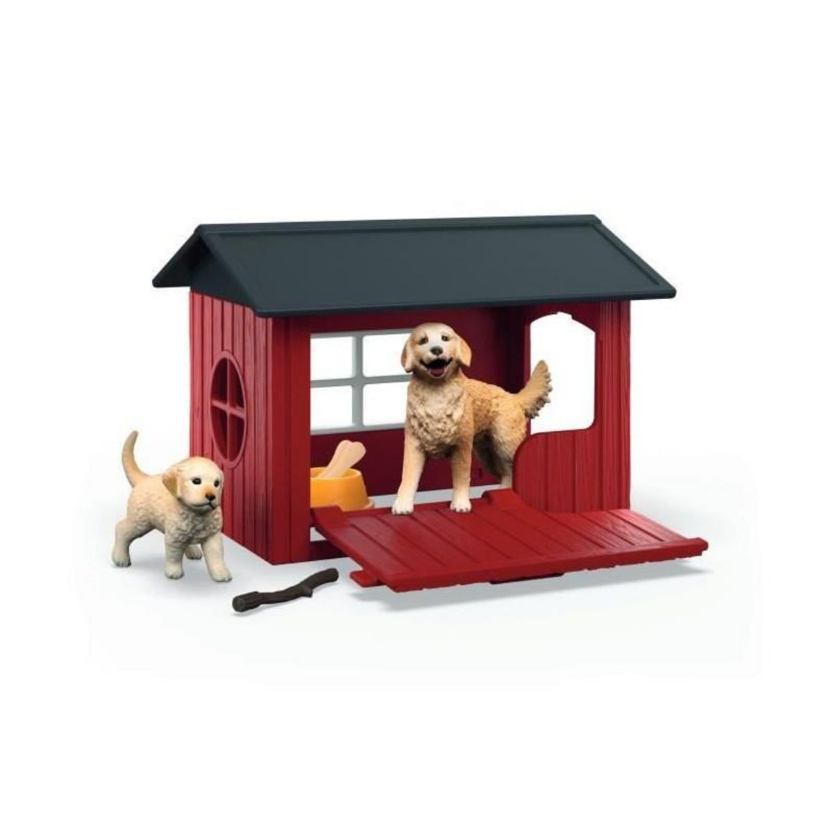 Schleich Coffret Niche avec Golden Retriever, SCHLEICH 42722 Farm World, Des 4 ans