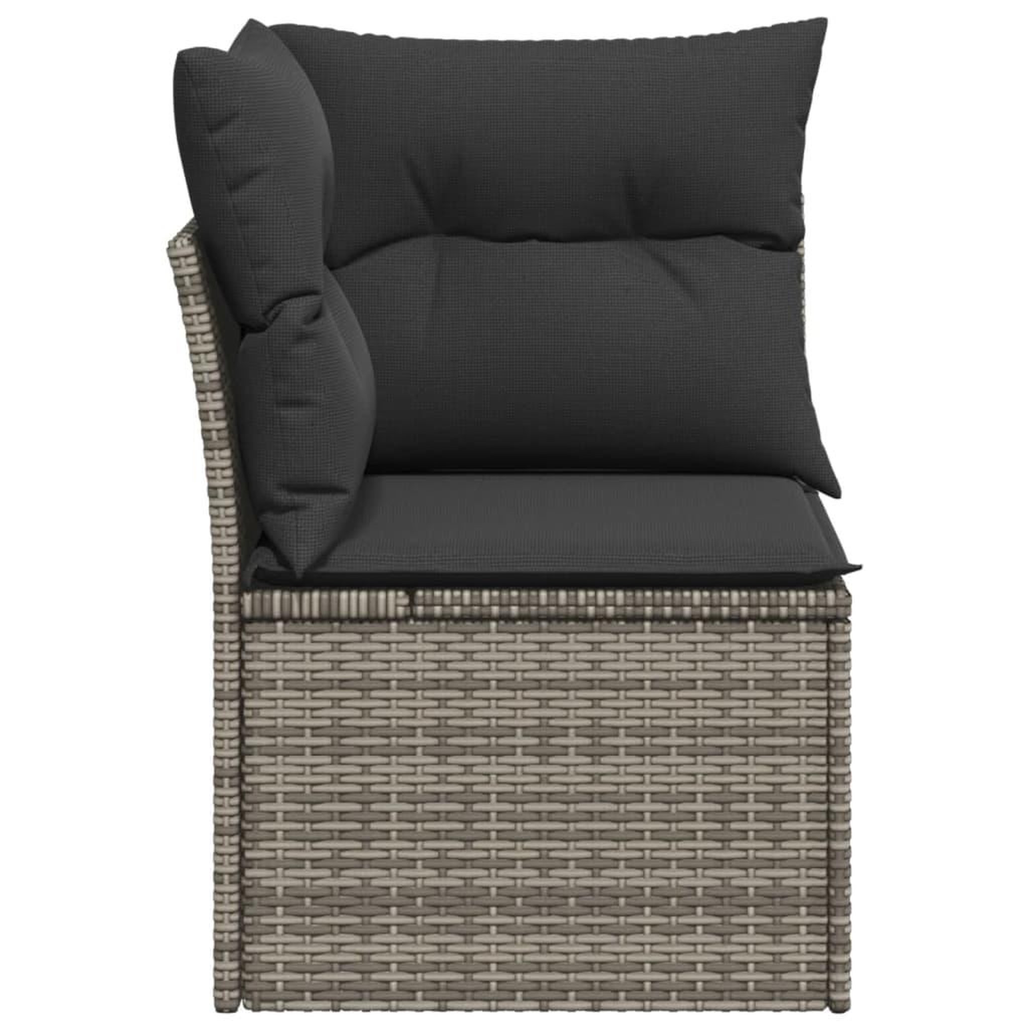 Voir la diapositive 5 : VIDAXL Canape d'angle de jardin avec coussins gris resine tressee