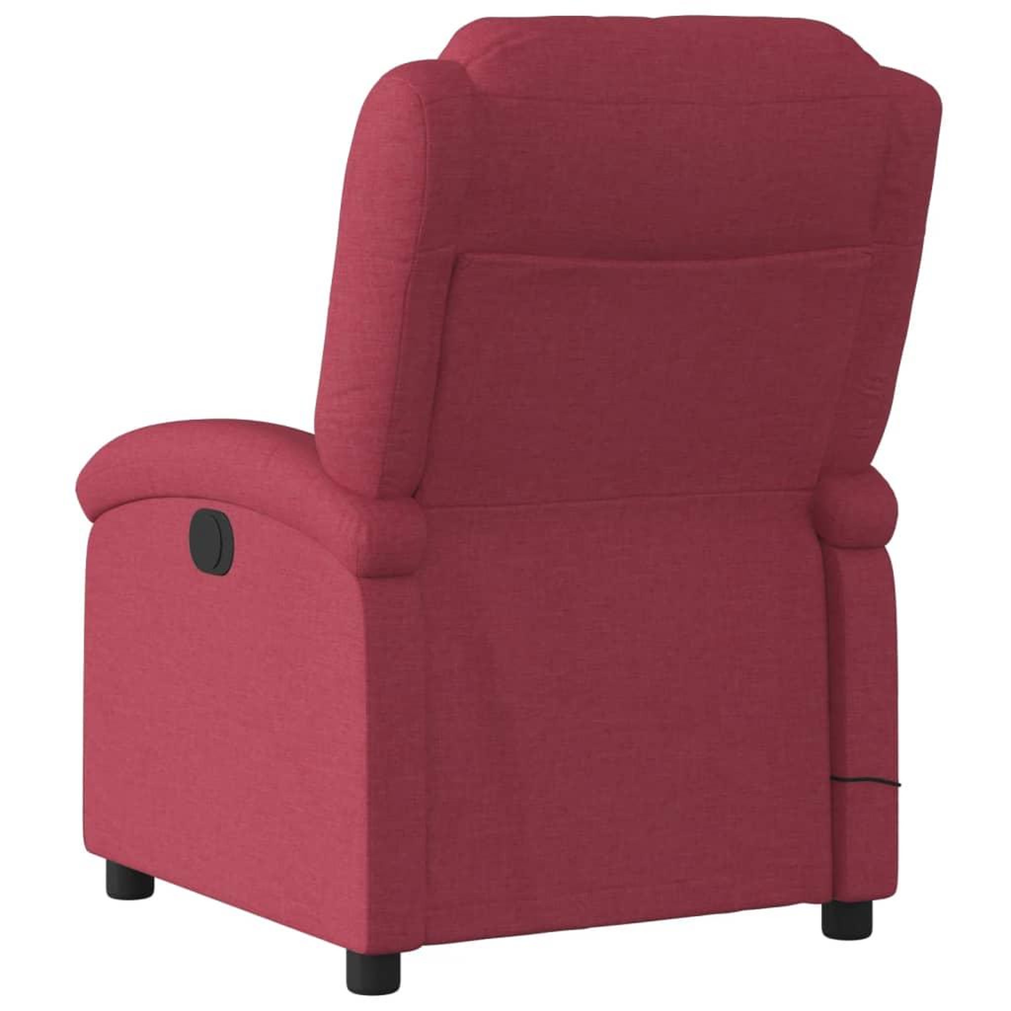 Voir la diapositive 5 : VIDAXL Fauteuil de massage inclinable electrique Rouge bordeaux Tissu