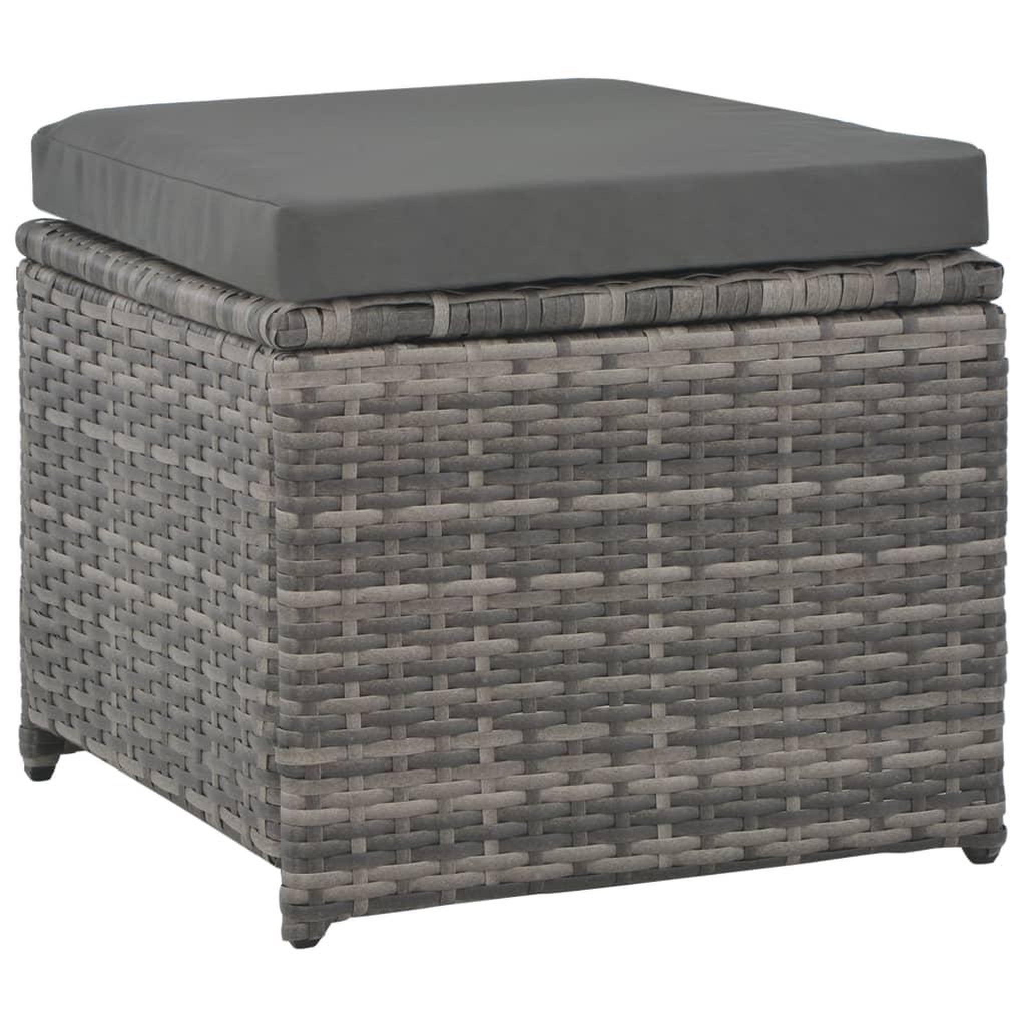Voir la diapositive 4 : VIDAXL Ensemble a manger d'exterieur 7pcs coussins Resine tressee Gris