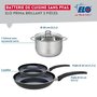 Voir la diapositive 2 : ELO Ensemble de 2 Poêles de cuisson 24 et 32 cm et 1 faitout 20 cm Elo Prima Brillant