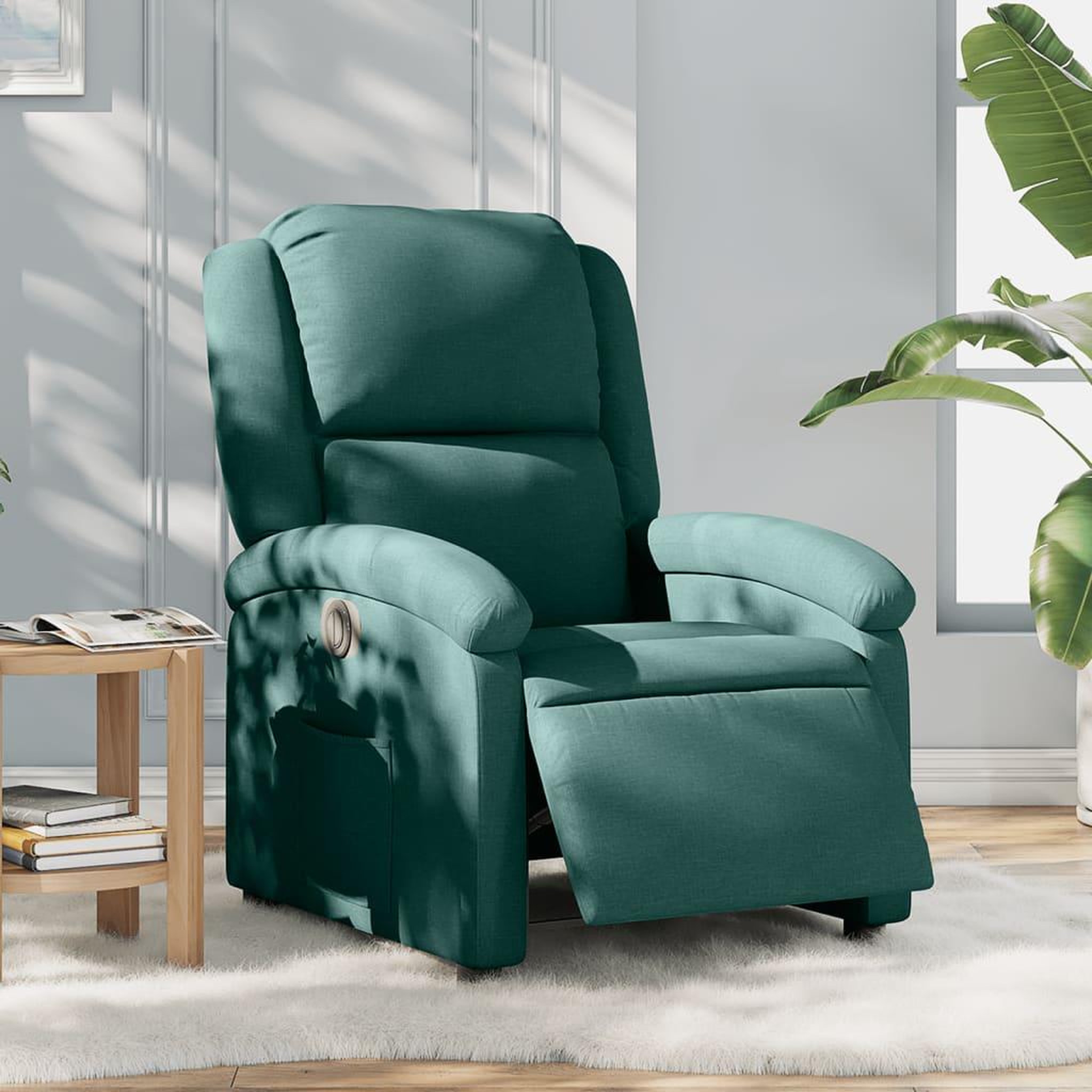 VIDAXL Fauteuil inclinable electrique Vert fonce Tissu