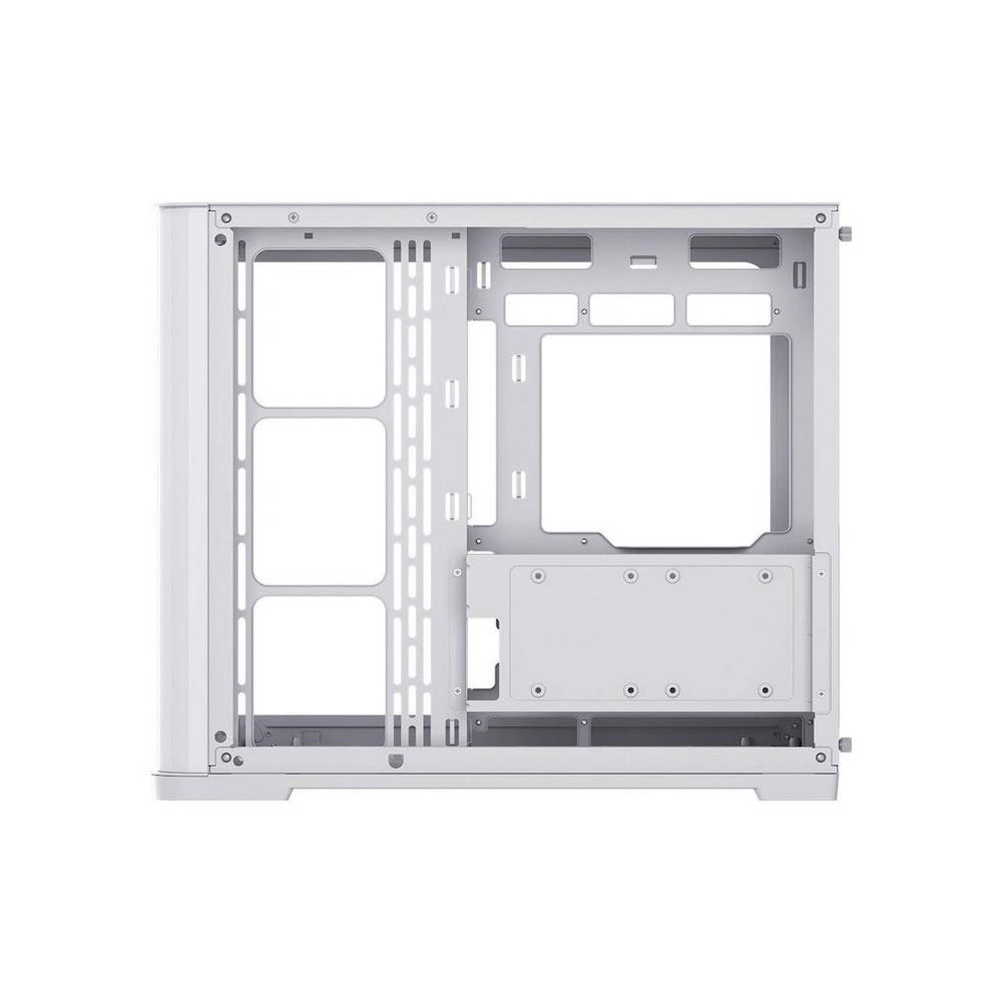 Voir la diapositive 4 : Boîtier PC cube blanc double compartiment avec verre trempé, 7 ventilateurs ARGB 120 mm PWM et support ATX