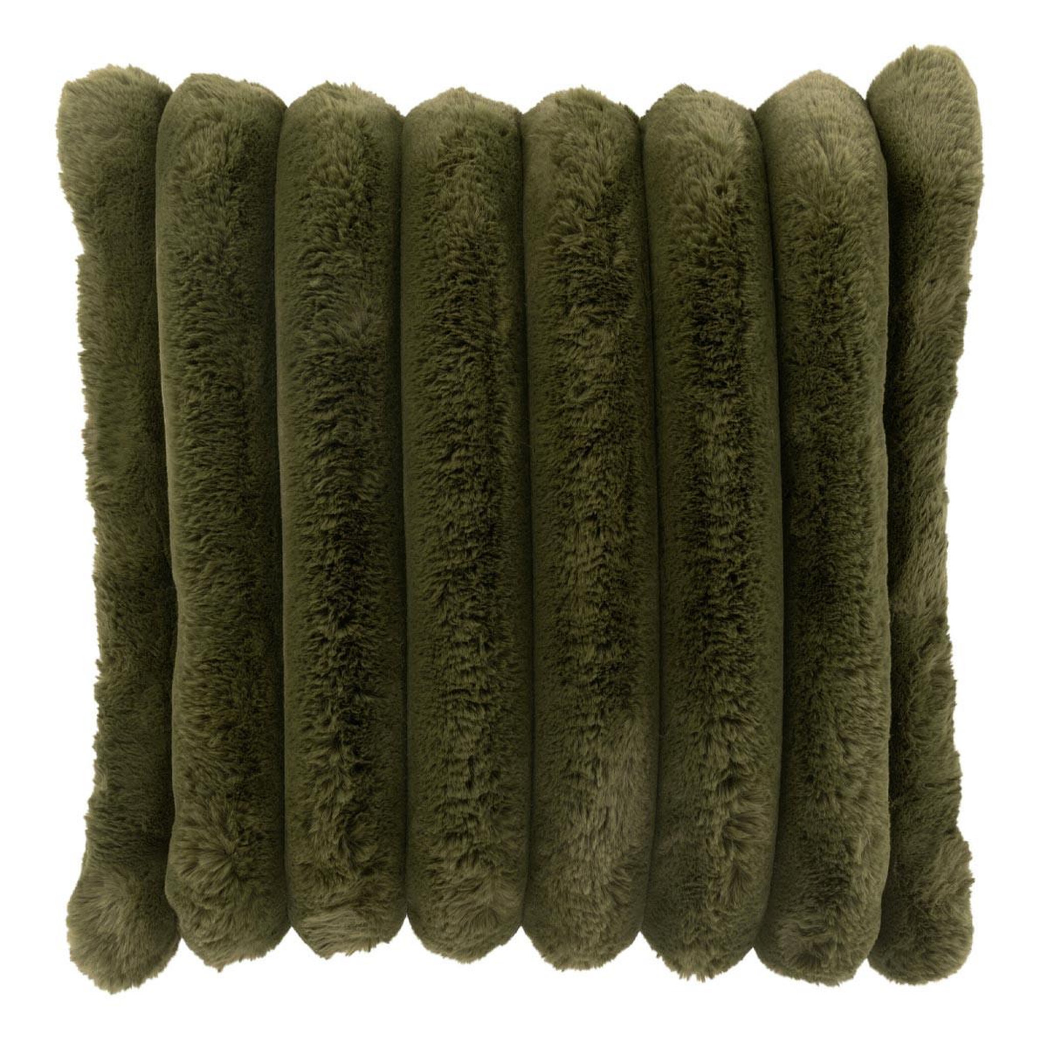 J-LINE Coussin déco  corduroy  45x45cm vert foncé