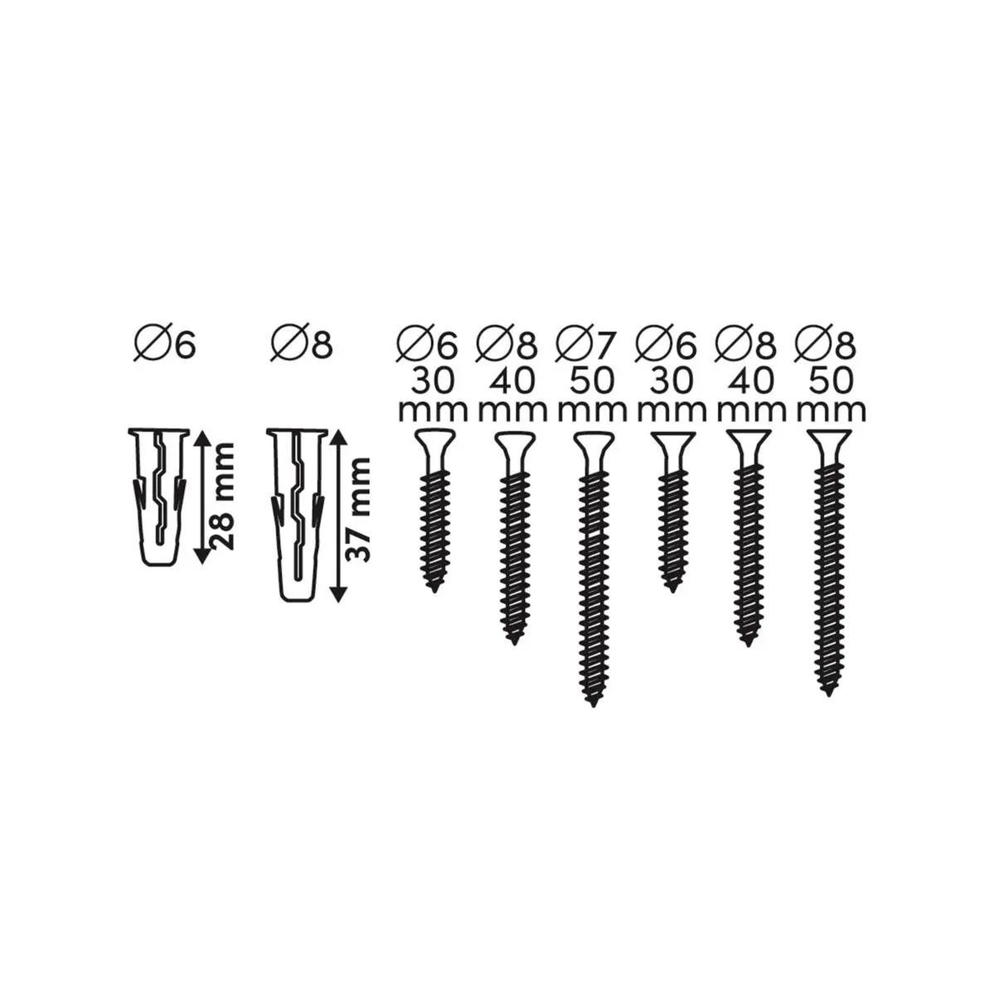 Voir la diapositive 4 : FIVE Boîte de chevilles & vis  100 pièces  14cm argent