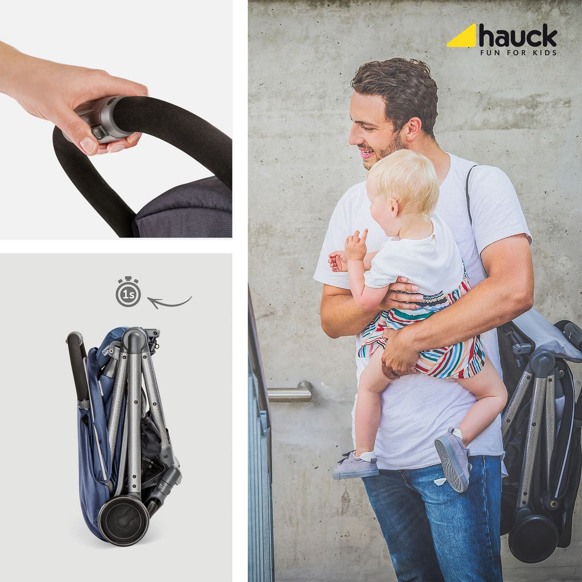 HAUCK Poussette compacte et légère denim Swift Plus 