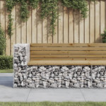 VIDAXL Banc de jardin design gabion 122x71x65,5cm bois de pin impregne