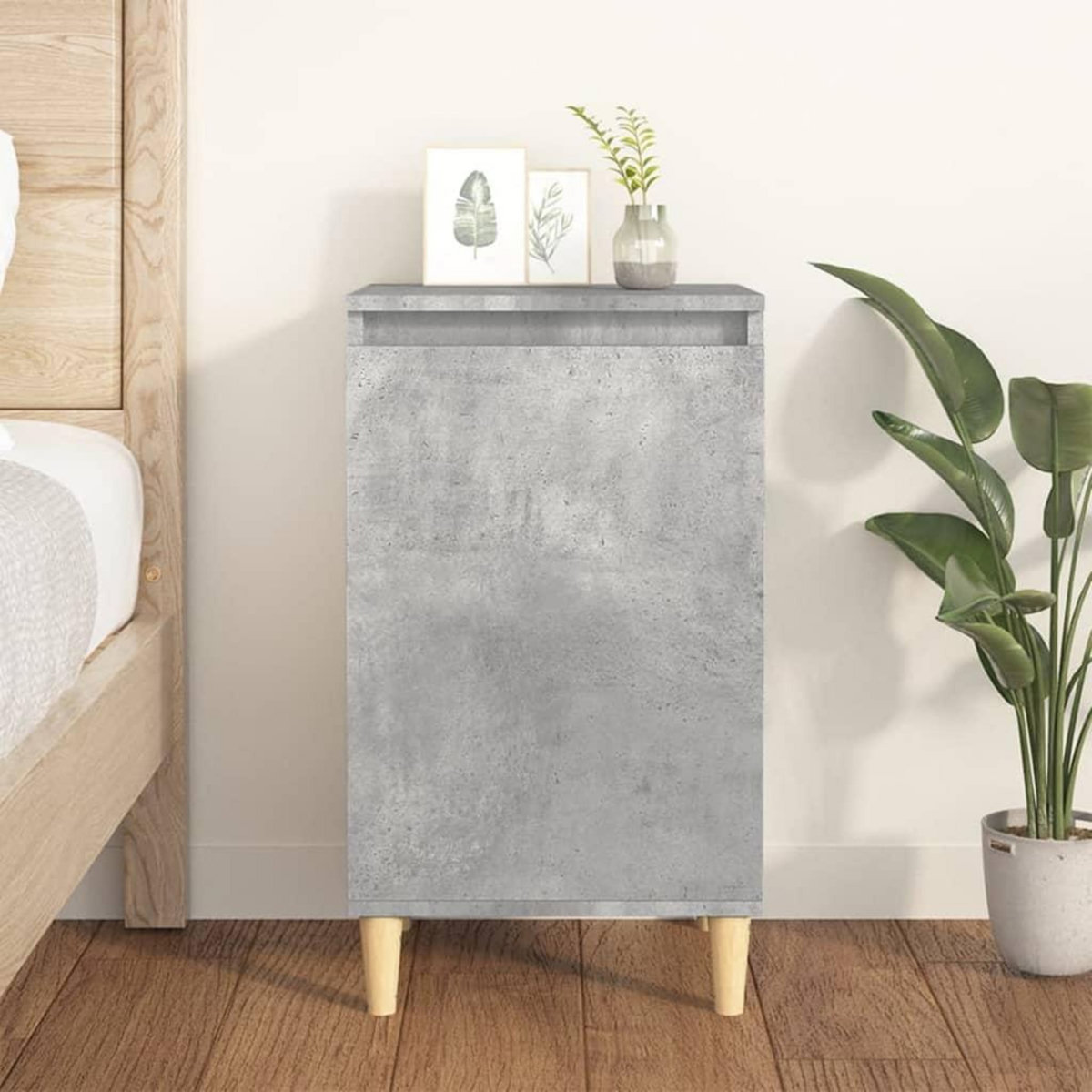 VIDAXL Table de chevet gris beton 40x35x70 cm bois d'ingenierie