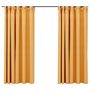 Voir la diapositive 2 : VIDAXL Rideaux occultants aspect lin et crochets 2 pcs Jaune 140x175cm