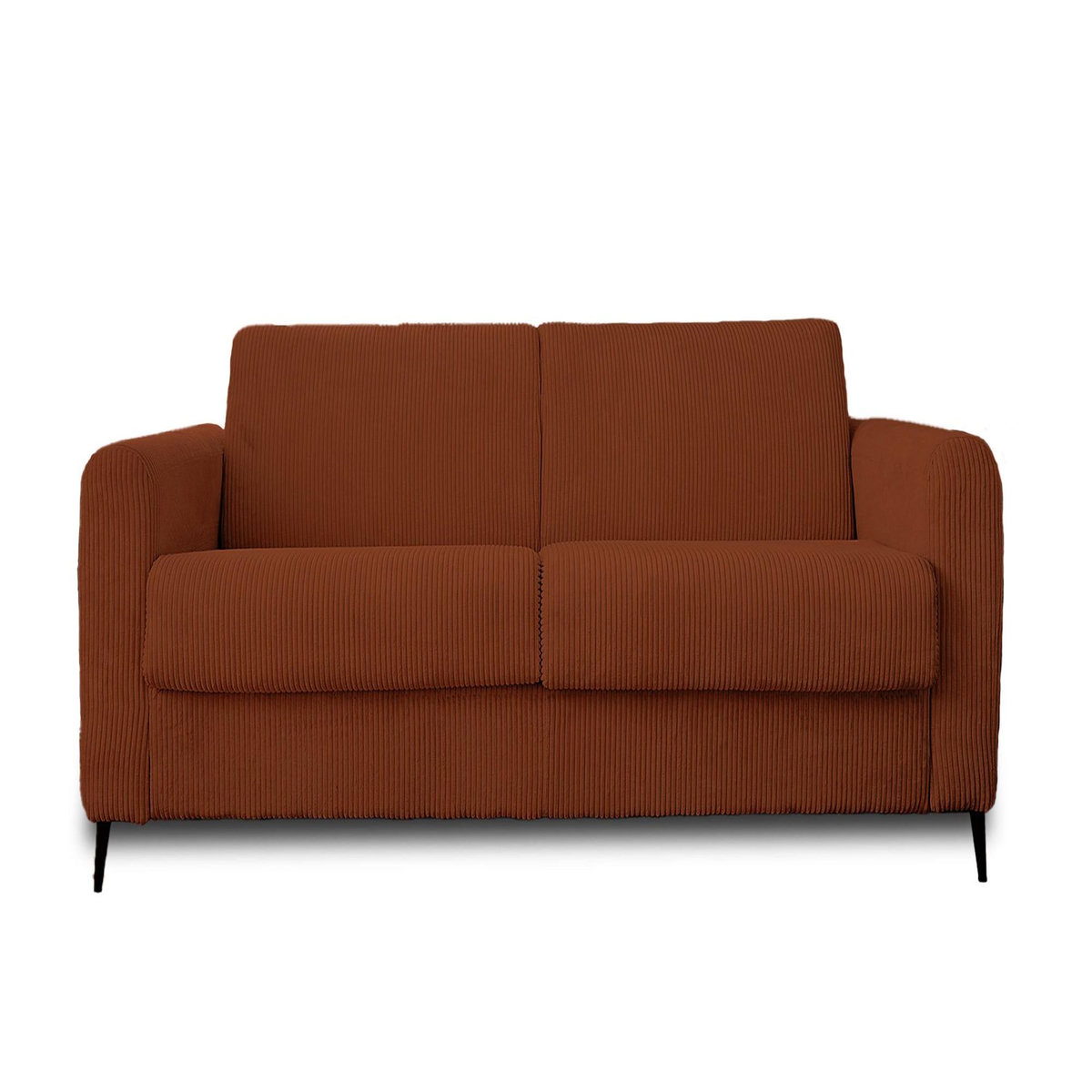 LISA DESIGN Owen - canapé 3 places convertible express couchage quotidien 140 cm matelas 12 cm en velours côtelé
