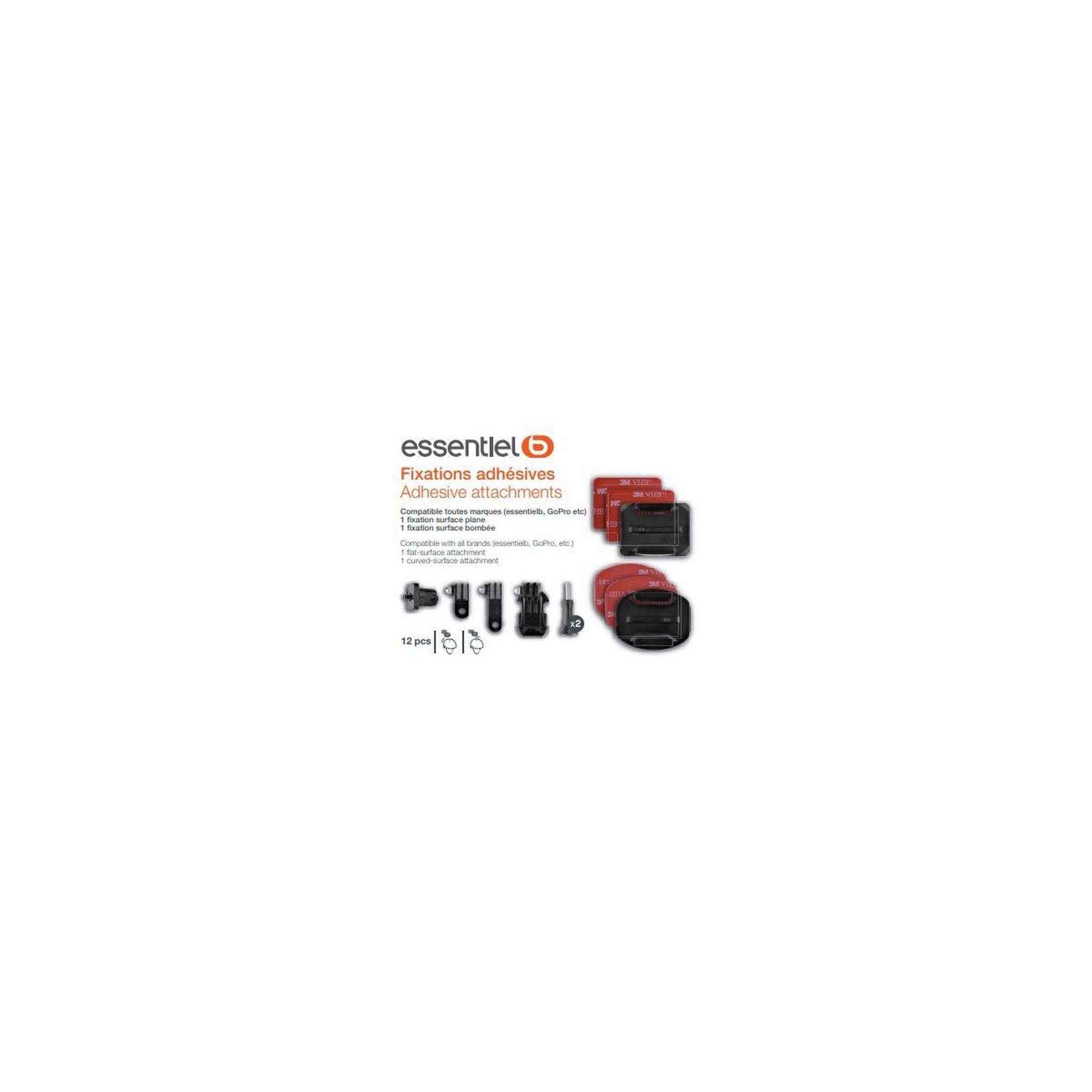 Voir la diapositive 2 : ESSENTIEL B Fixation fixations adhésives pour camera sport