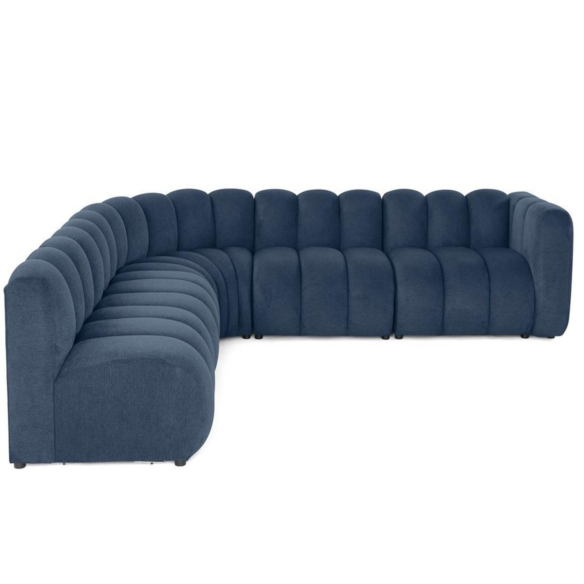 BEST MOBILIER Debbie - canapé modulable d'angle gauche 5 places en tissu texturé. Coloris disponibles : Bleu, Rose, Orange, Vert, Beige, Noir, Gris, Marron