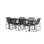 Voir la diapositive 5 : Paris Prix Ensemble Table de Jardin & 6 Chaises  Lampedusa  160cm Noir