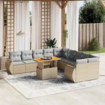 VIDAXL Salon de jardin 11 pcs avec coussins beige resine tressee