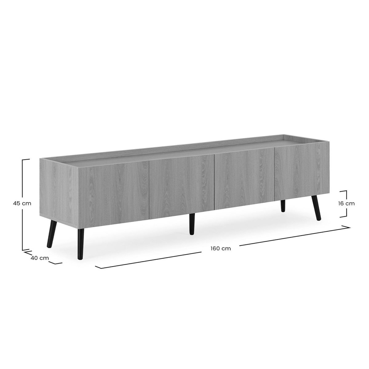 VS VENTA-STOCK Meuble Tv Siren 4 portes couleur Chêne