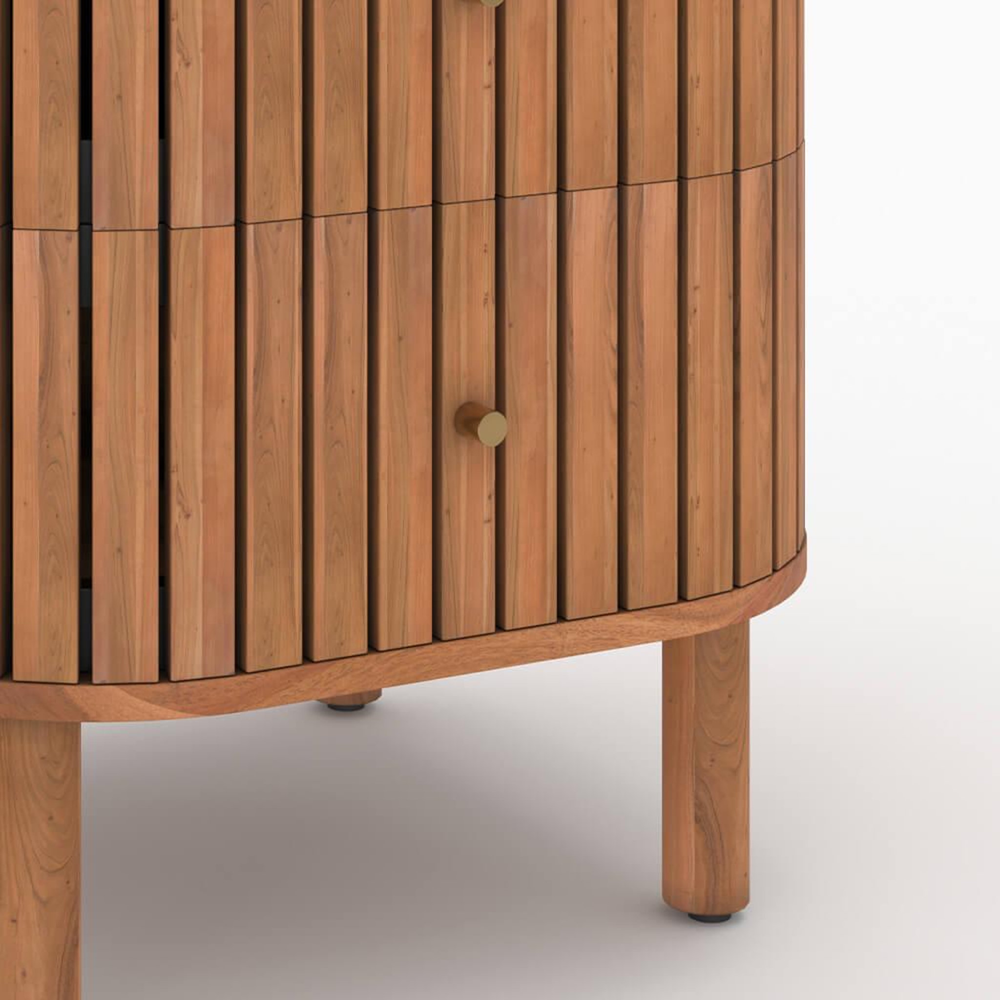 Voir la diapositive 3 : MAISON PAVANE Table de chevet  en bois d'acacia 2 tiroirs-paola