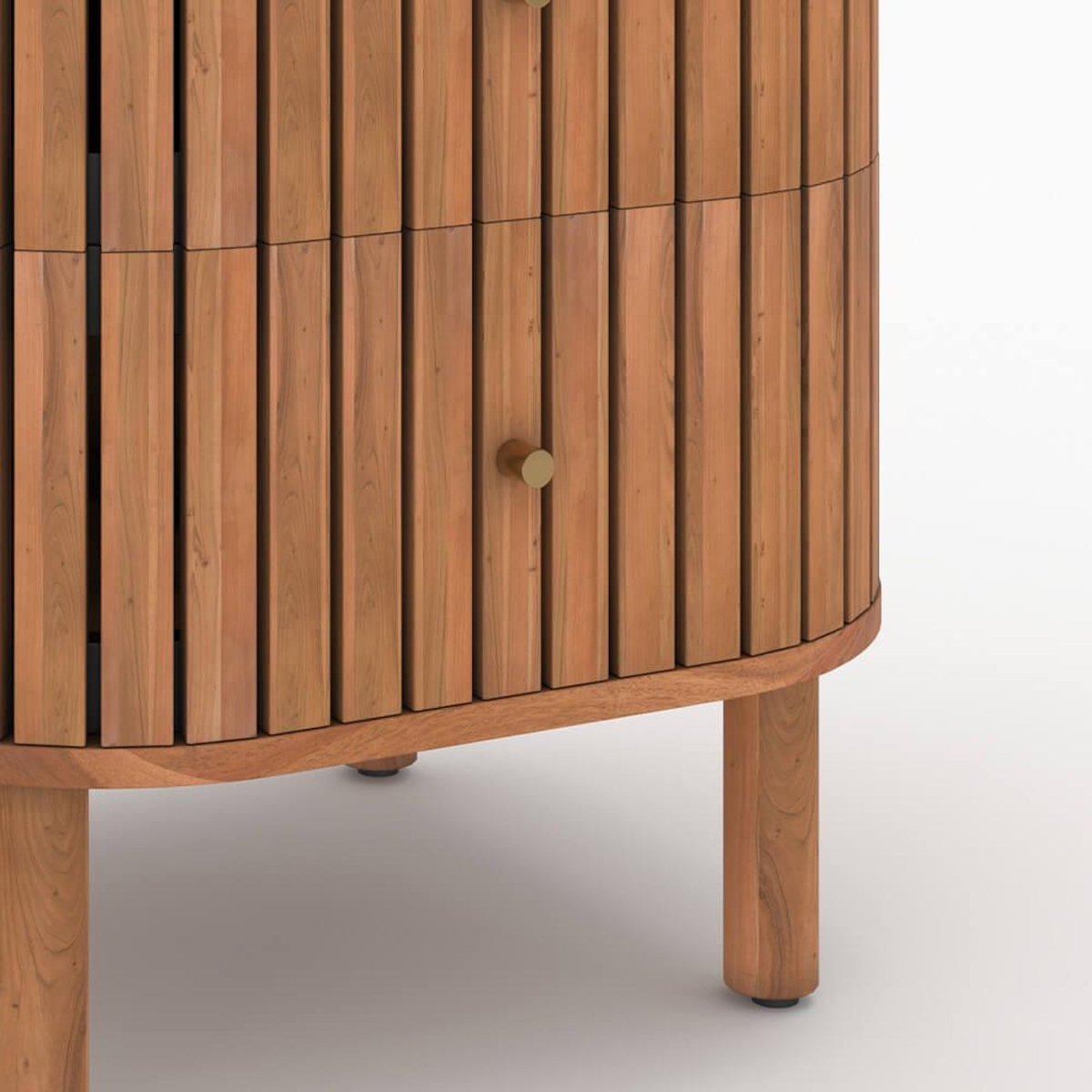 Rendez vous déco Table de chevet  en bois d'acacia 2 tiroirs-Paola