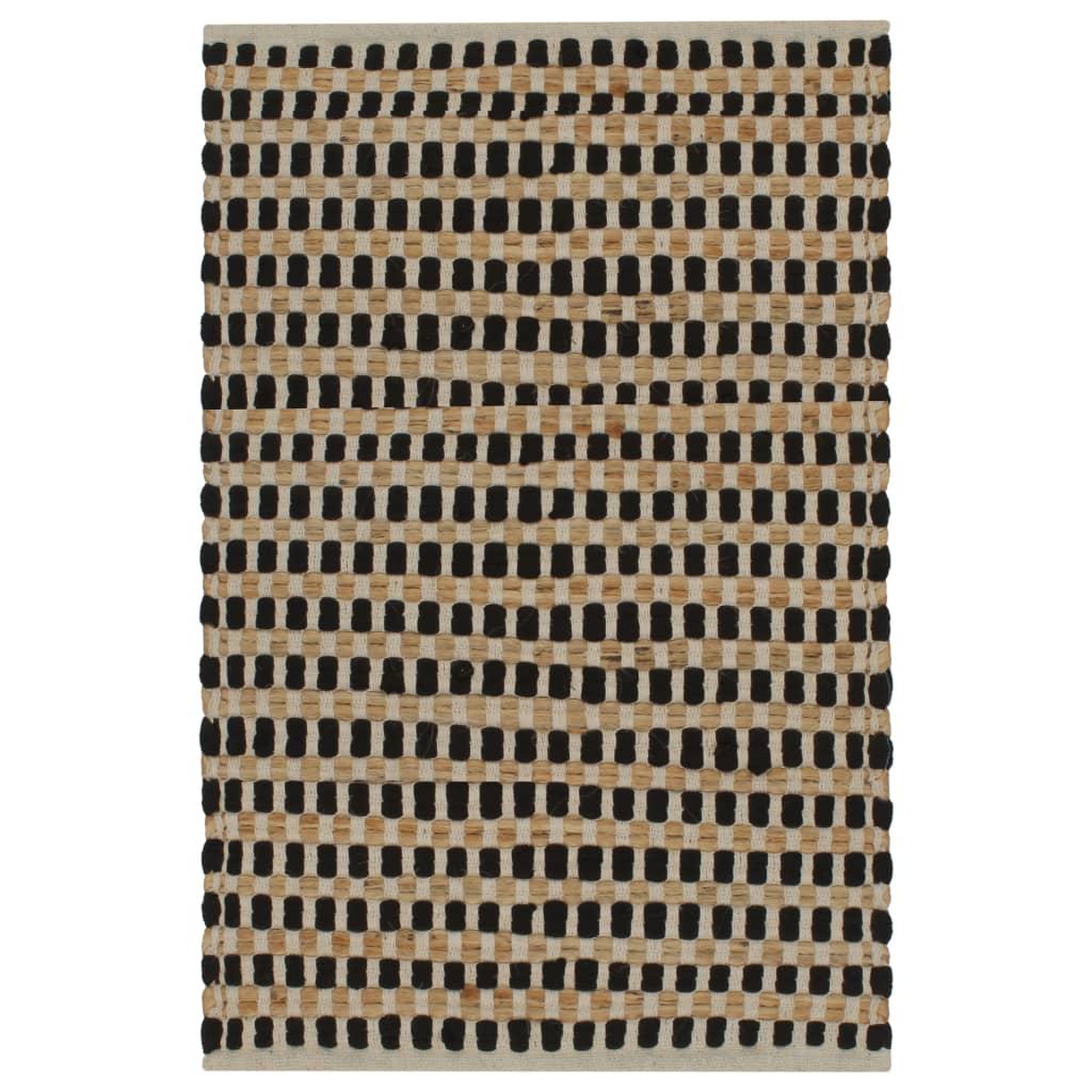 Voir la diapositive 2 : VIDAXL Tapis de salle de bain tisses a la main Jute Naturel et Noir