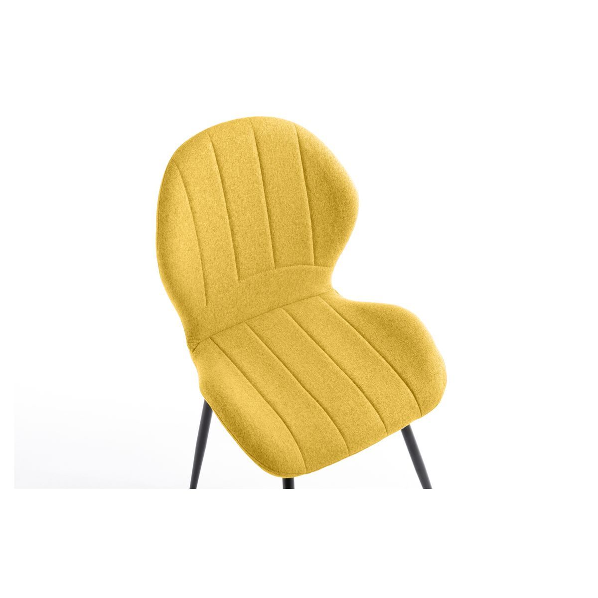 Lot de 2 chaises arrondies pieds métal noir LINE