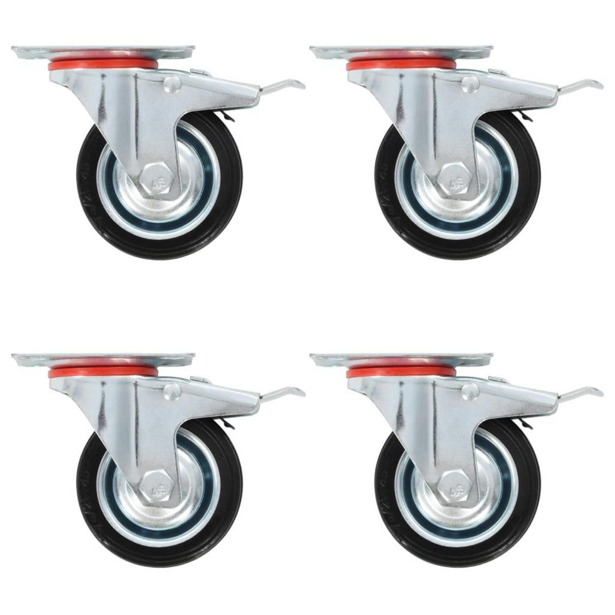 VIDAXL 16 pcs Roulettes pivotantes 75 mm