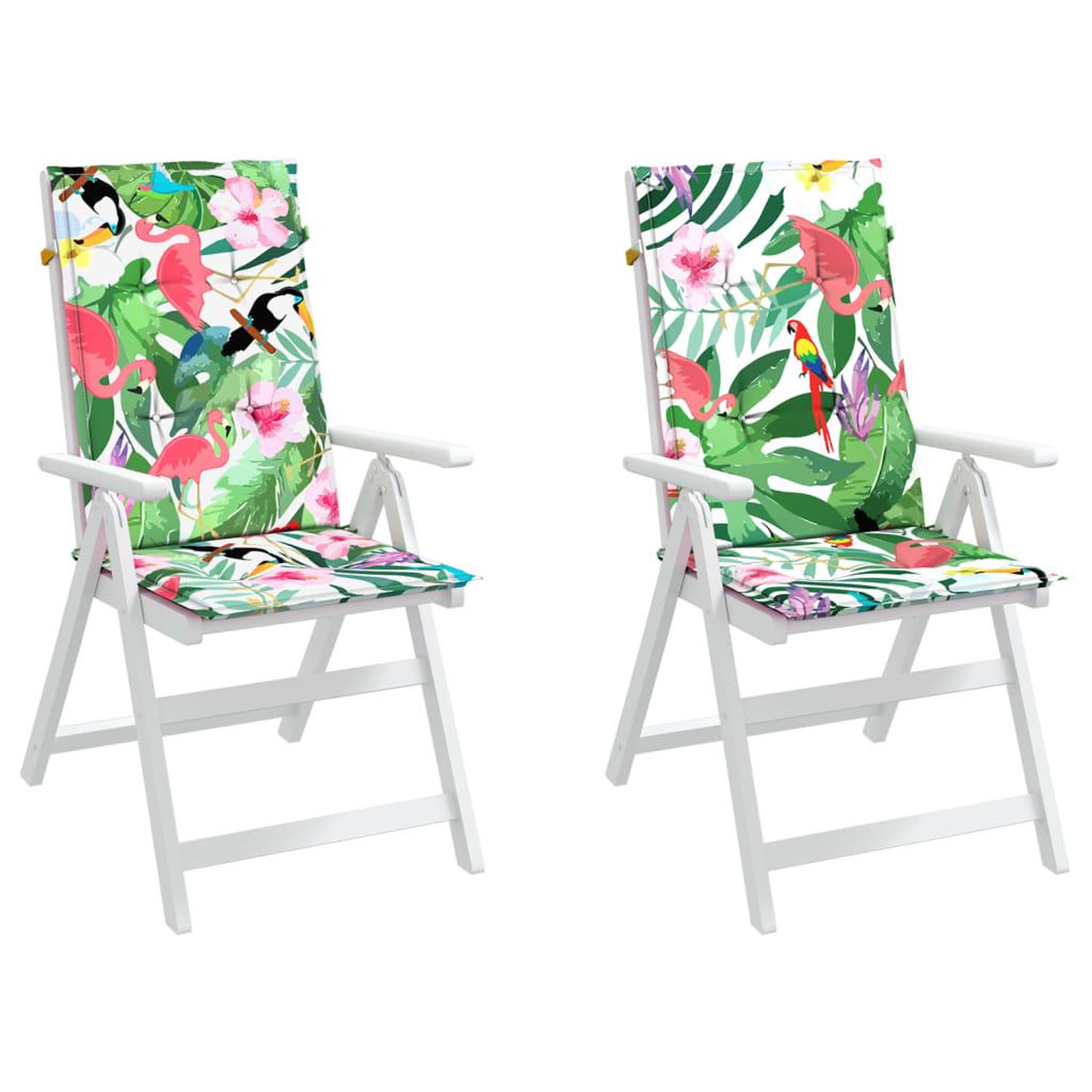 Voir la diapositive 4 : VIDAXL Coussins de chaise de jardin dossier haut lot de 2 multicolore