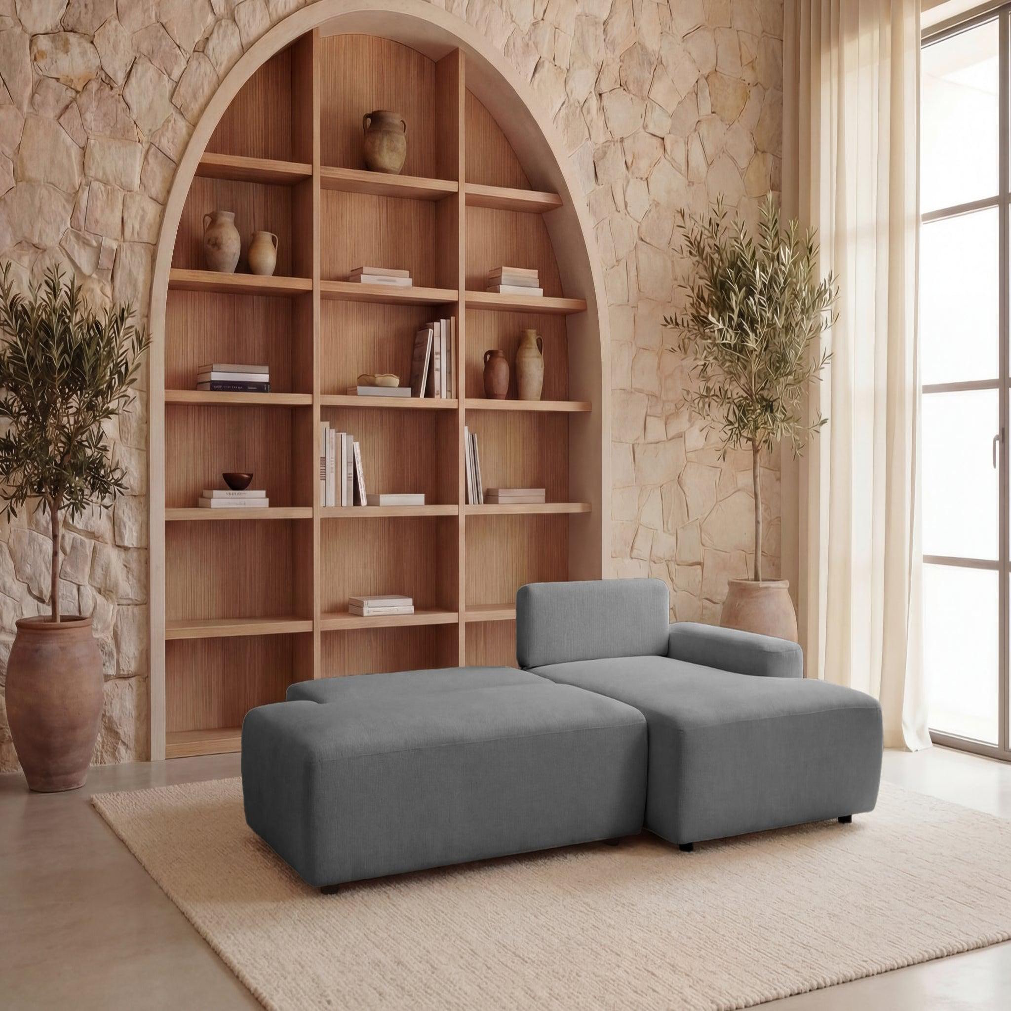 Voir la diapositive 5 : CASANOVA PARIS Ivy - canapé d'angle convertible tissu chiné