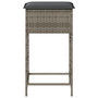 Voir la diapositive 5 : VIDAXL Tabourets de bar jardin coussins lot de 2 gris resine tressee