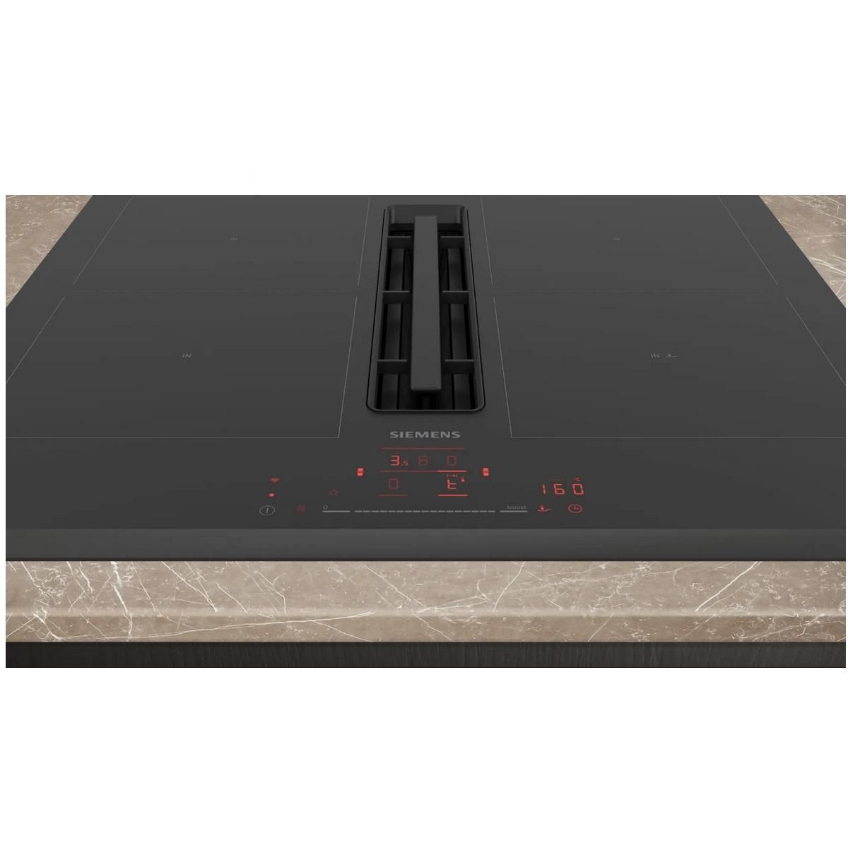 Siemens Table de cuisson aspirante induction 59cm 4 feux 7400w noir - ED631HQ26E