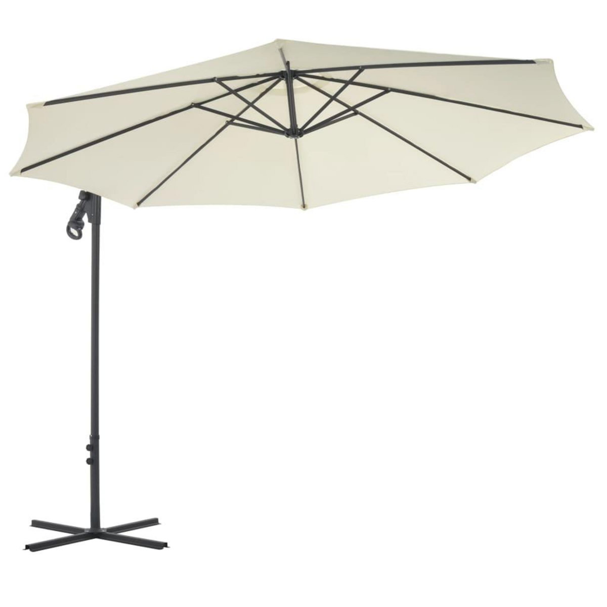 VIDAXL Parasol de jardin en porte-a-faux avec poteau en acier sable