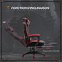 Voir la diapositive 4 : VINSETTO Vinsetto Fauteuil de bureau gamer style baquet racing - pivotant, inclinable - coussin lombaire, tétière, repose-pieds inclus - revêtement synthétique rouge noir