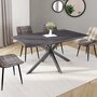 Voir la diapositive 4 : ID MARKET Table à manger extensible rectangle JASPE 6-10 personnes plateau effet béton pied araignée gris anthracite 160-200cm