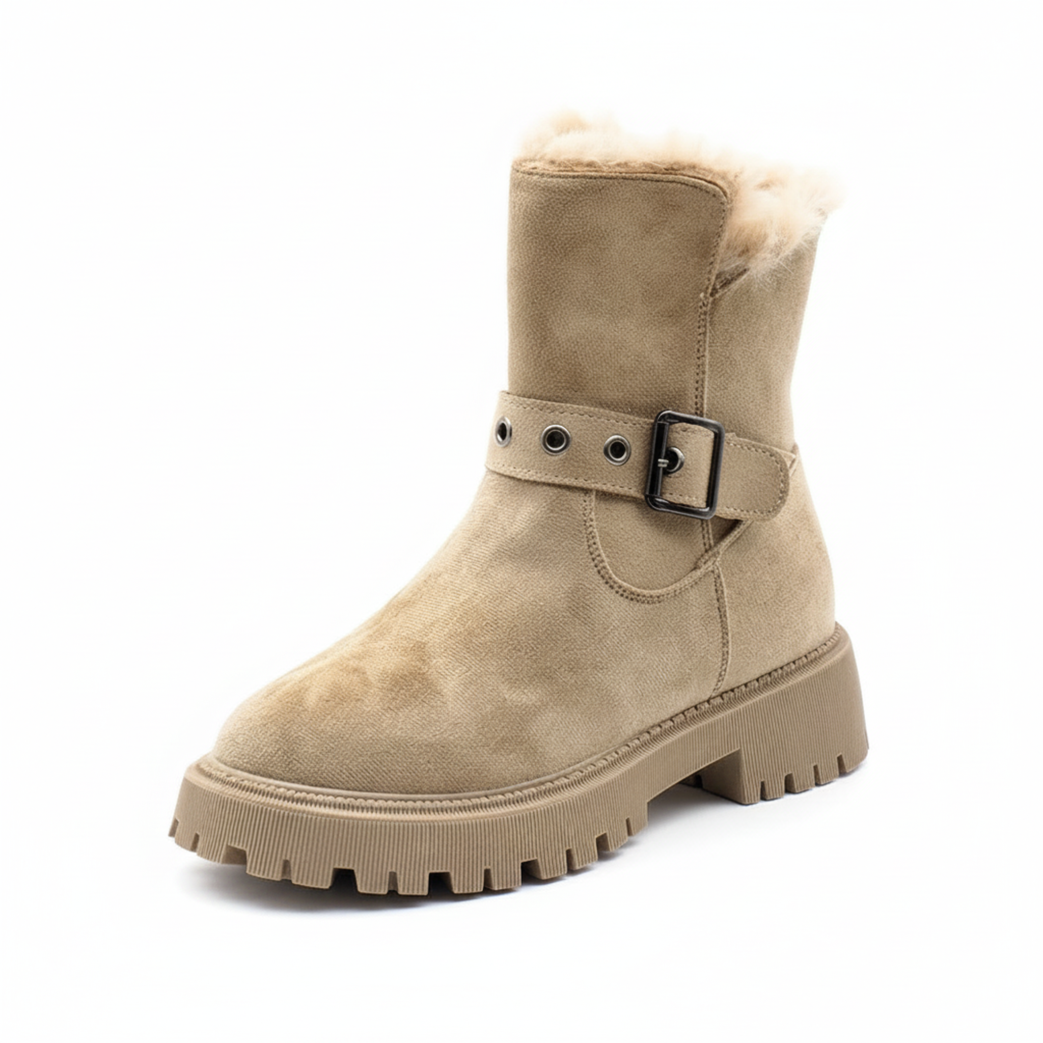 Voir la diapositive 1 : OZABI Ozabi bottines fourrées femme suédine zip et sangle semelle crantée