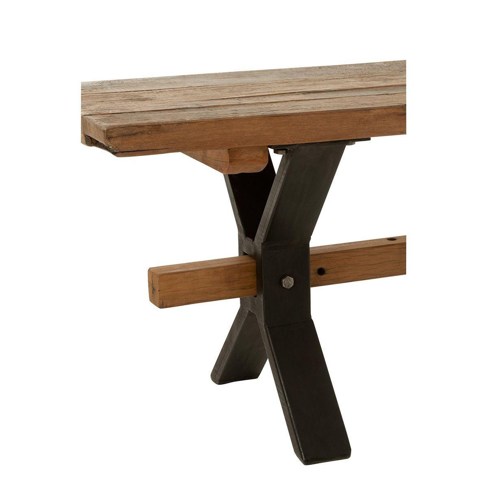 Voir la diapositive 4 : J-LINE Banc en bois vieilli  fannie  180cm marron