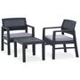 Voir la diapositive 2 : VIDAXL Salon de jardin 3 pcs avec coussins Plastique Gris