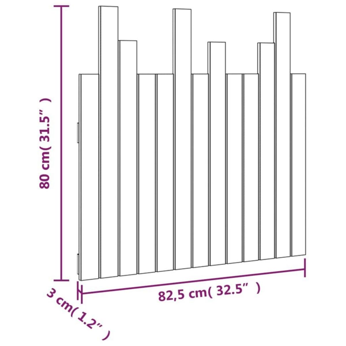 VIDAXL Tete de lit murale Marron miel 82,5x3x80 cm Bois massif de pin