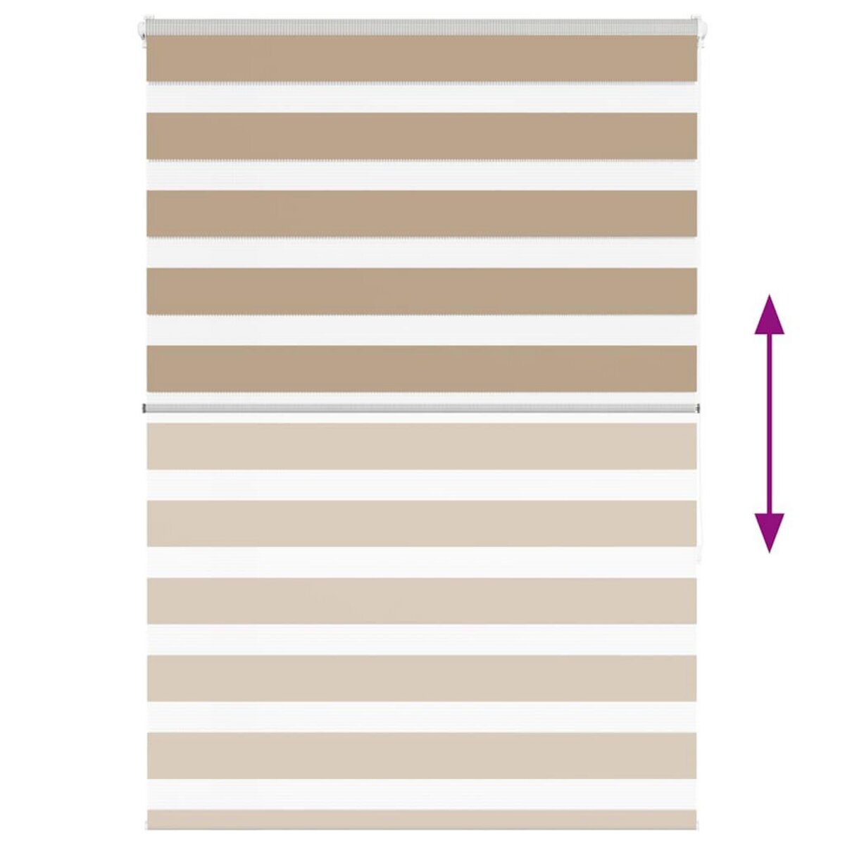 VIDAXL Store zebre marron sable largeur du tissu 110,9 cm polyester