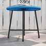 Voir la diapositive 6 : OUTSUNNY Salon de jardin 3 pcs 2 places design Acapulco plateau verre trempé acier noir résine filaire bleu