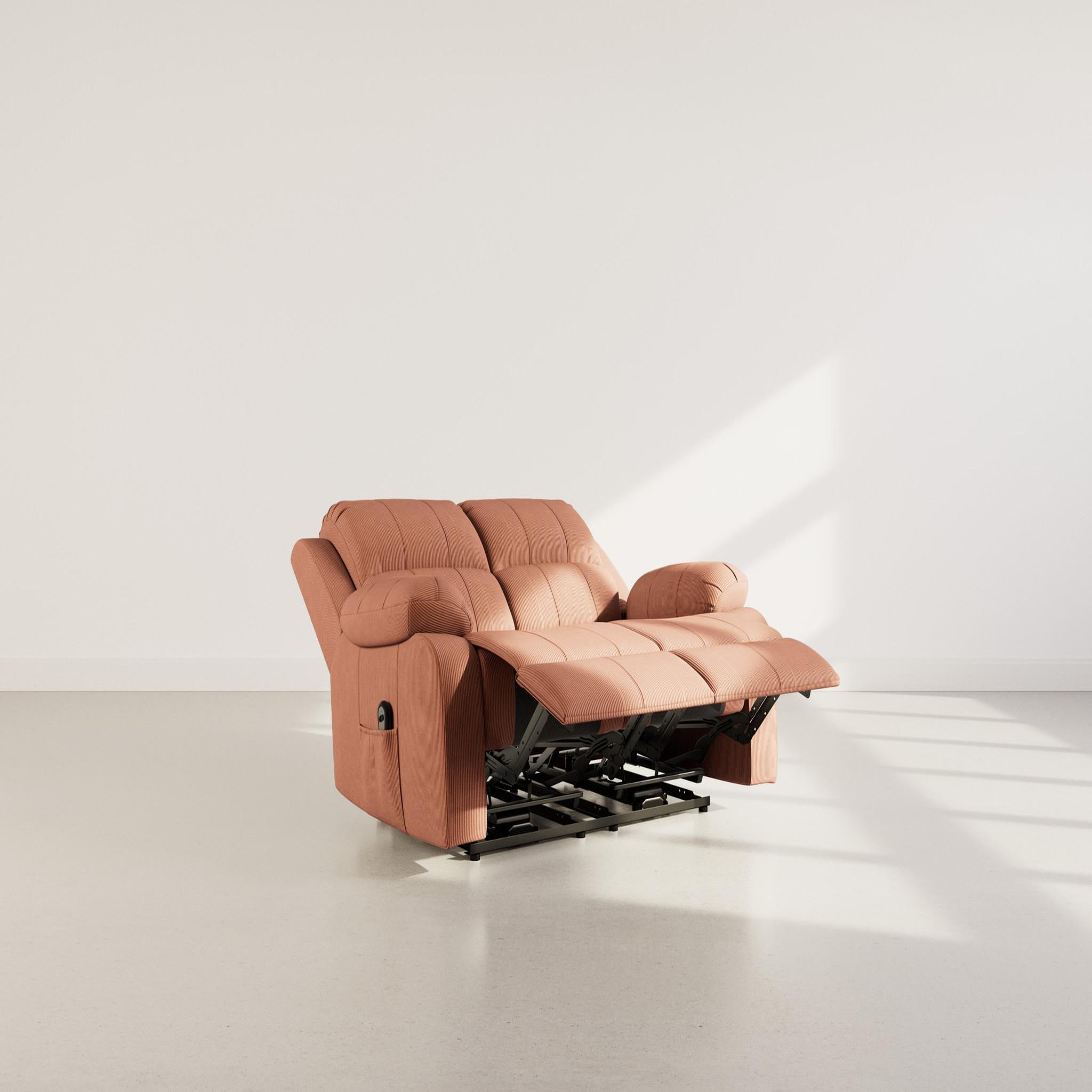 Voir la diapositive 3 : BEST MOBILIER Armand - canapé 2 places relax électrique en velours côtelé