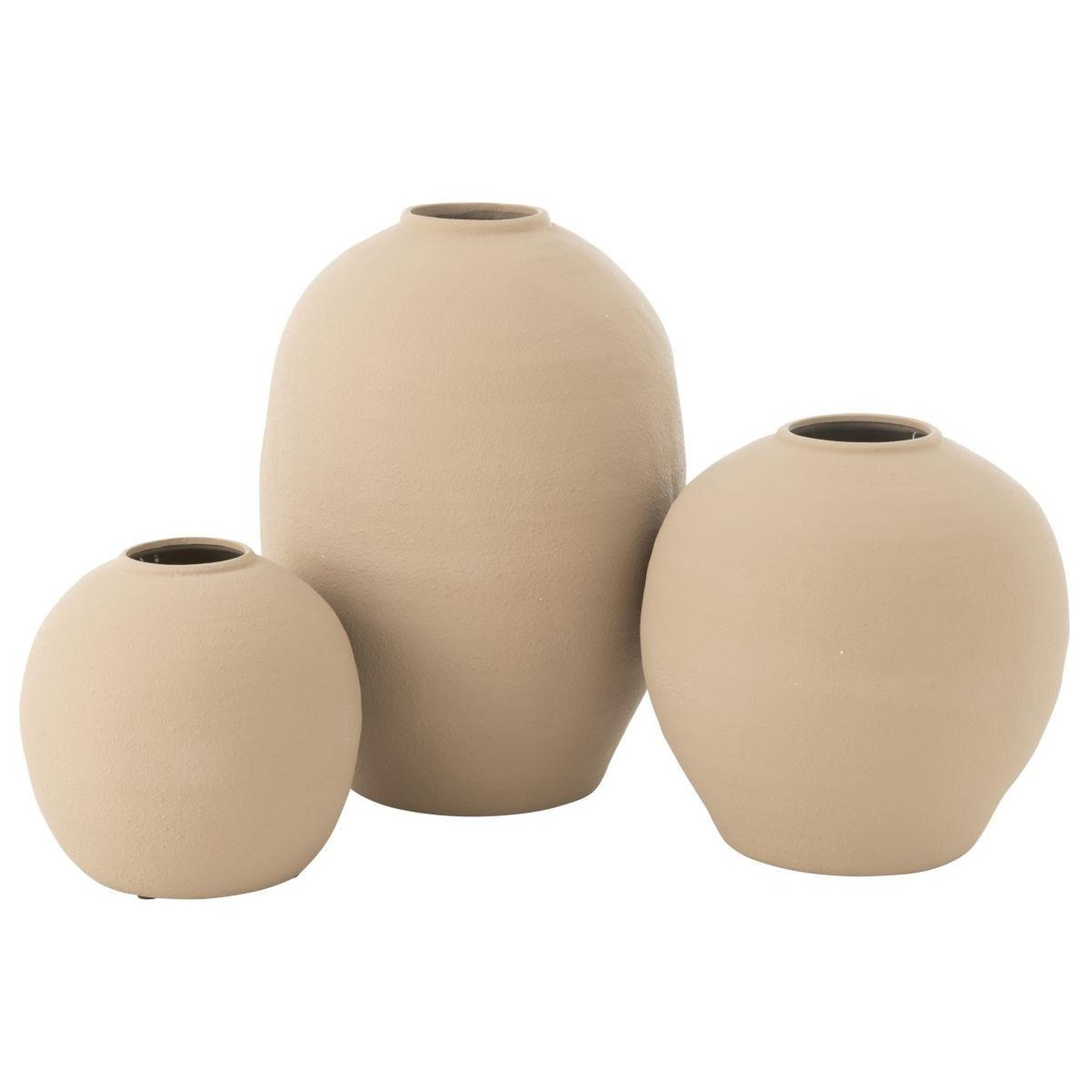 Voir la diapositive 2 : J-LINE Vase Déco en Argile  Cassia  38cm Naturel