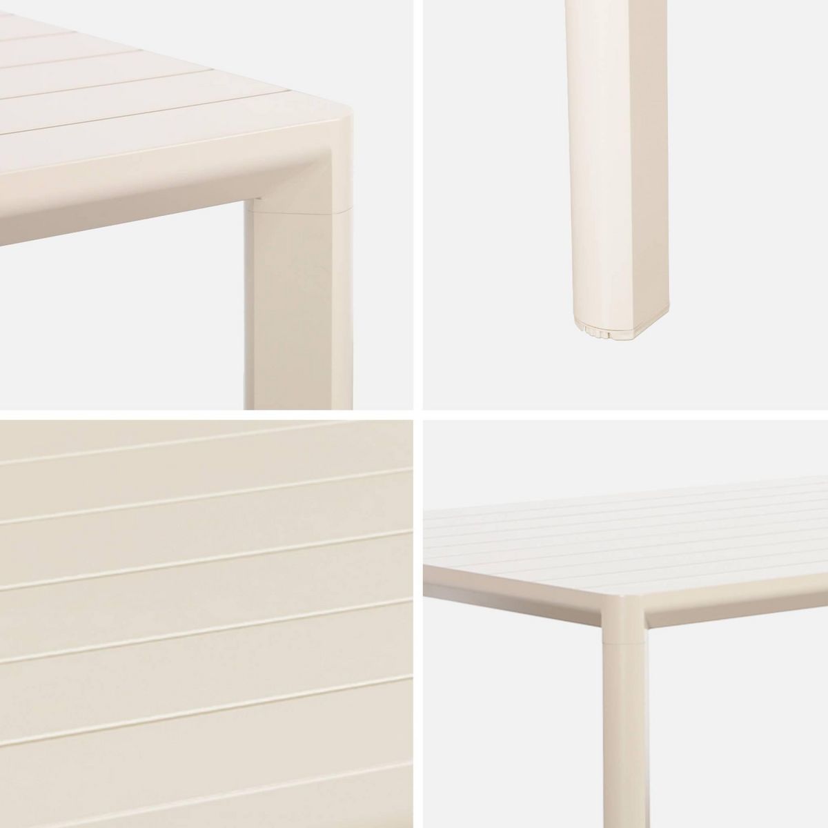 SWEEEK Table de jardin SACRAMENTO aluminium, 8 places, 220 x 100 x 75 cm