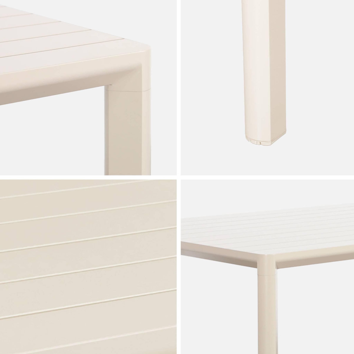 SWEEEK Table de jardin SACRAMENTO aluminium, 8 places, 220 x 100 x 75 cm