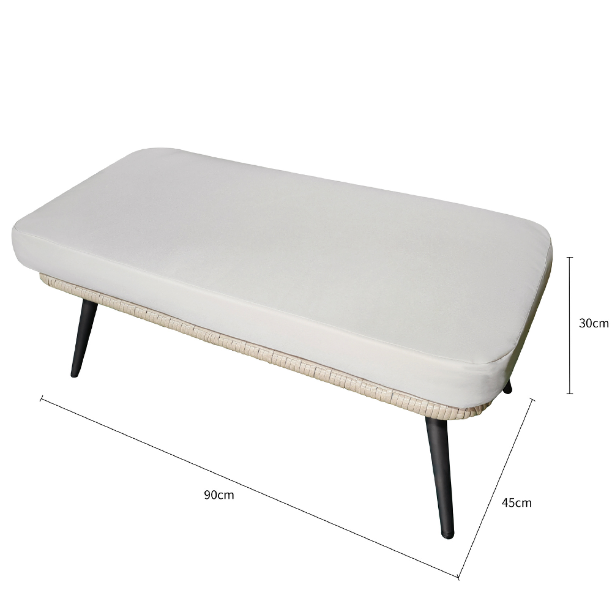 Voir la diapositive 4 : CONCEPT USINE Repose-pieds extérieur avec coussin beige fiorentino