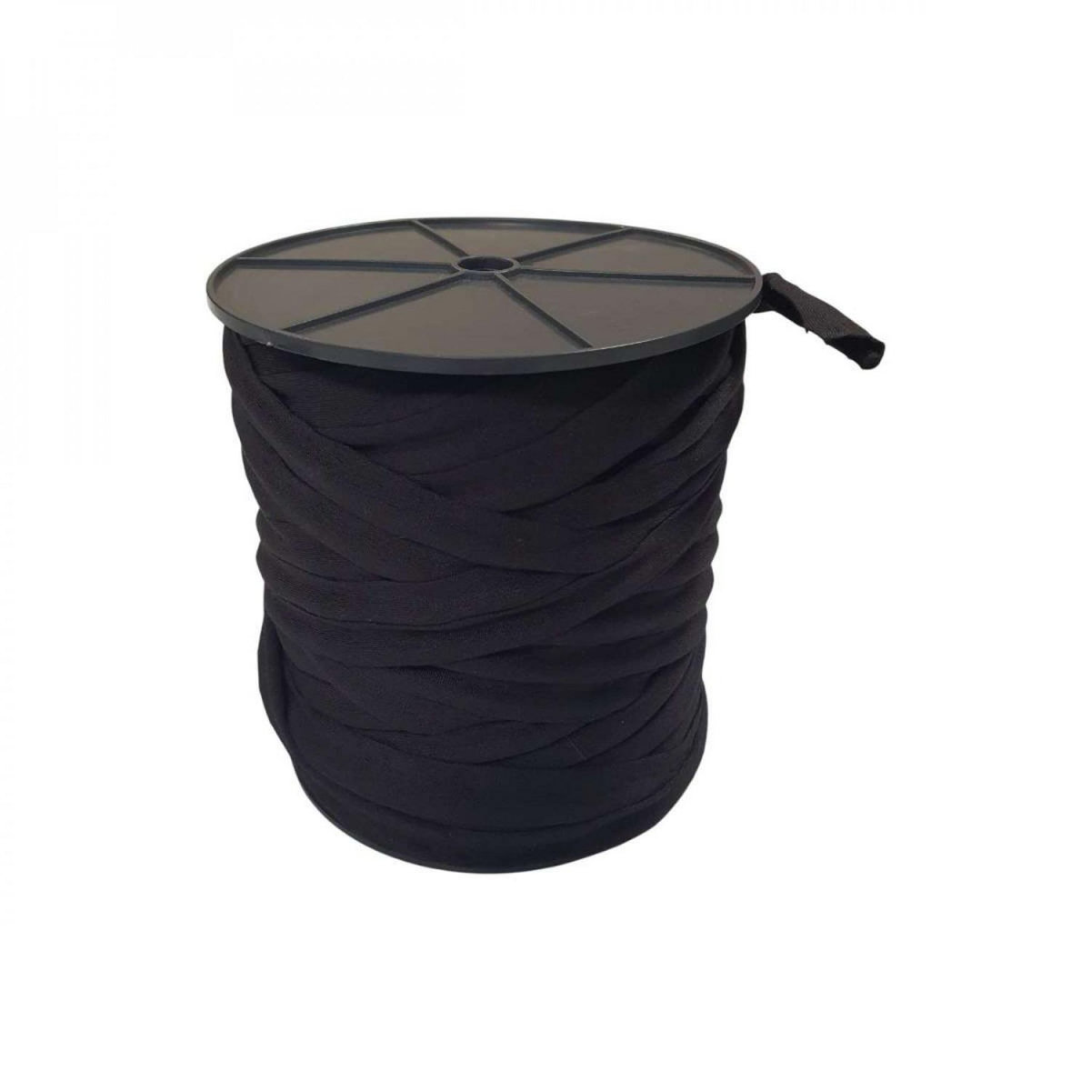 LINXOR Bobine de lien en lycra avec mandrin - 150 m - Noir