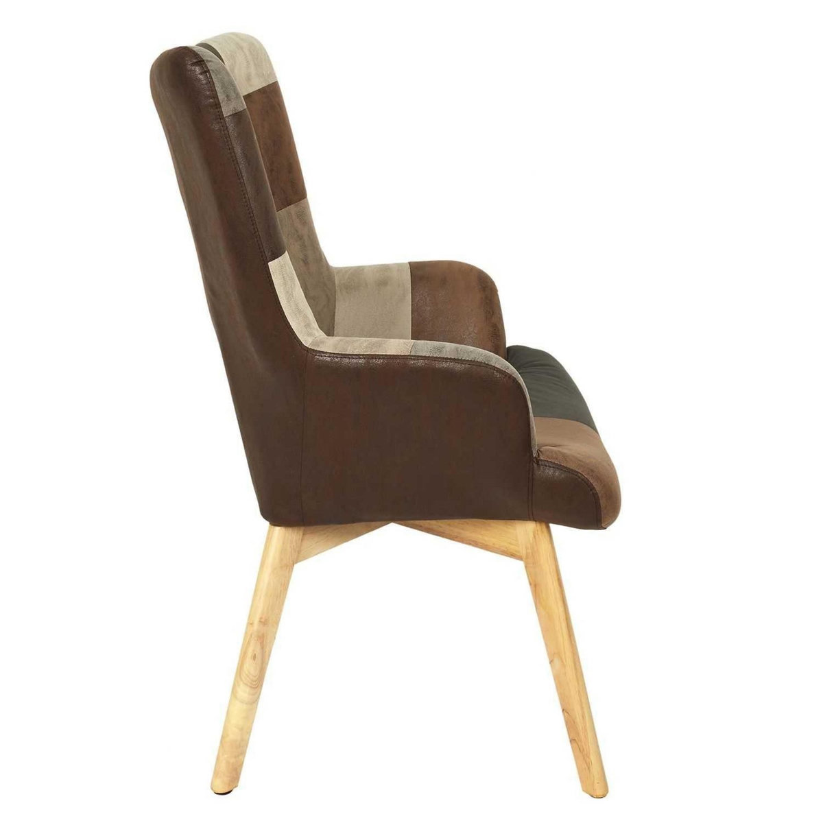 The Home Deco Factory Fauteuil de salon scandi en patchwork Helsinki