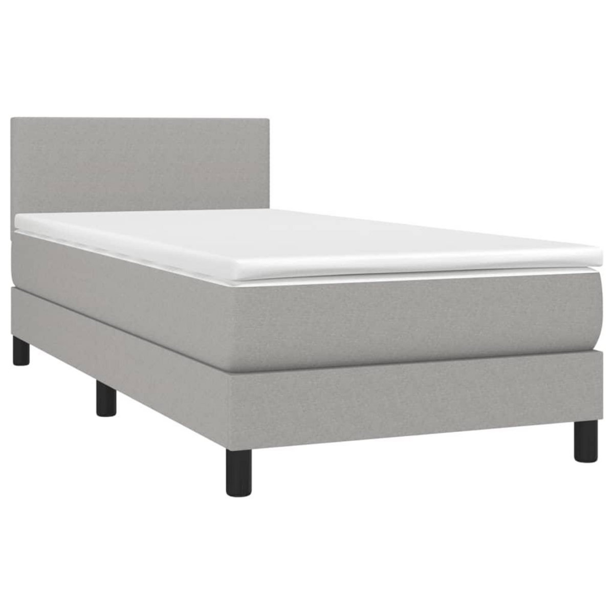 VIDAXL Sommier a lattes de lit avec matelas et LED Gris clair 80x200cm